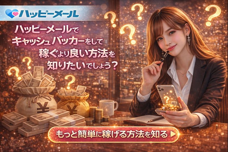 ハッピーメールでキャッシュバッカーをしてお小遣いは稼げるの?